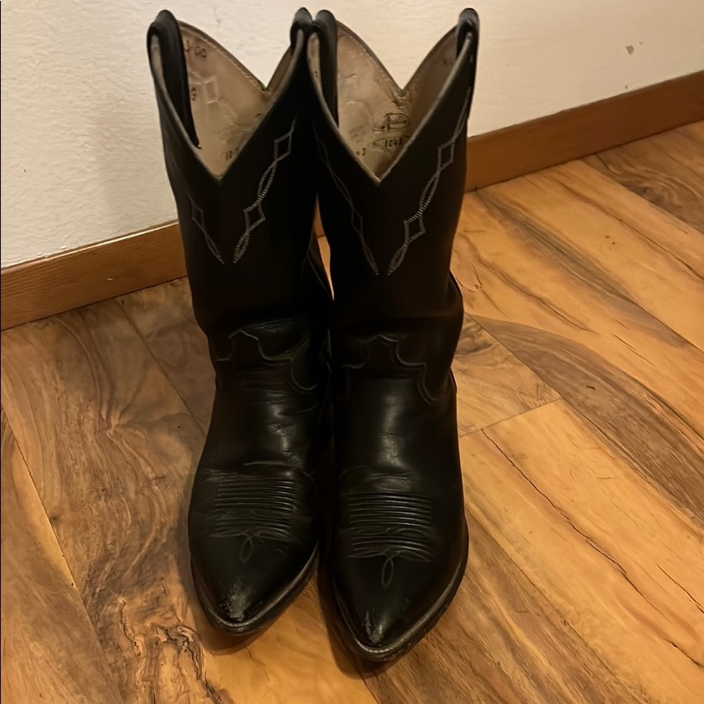 Justin Boots Black Heeled Western Boots